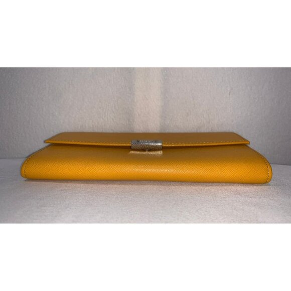 FINAL PRICE DROP Furla Leather Envelope Wallet Accordion Snap Mustard Yellow - Picture 4 of 13